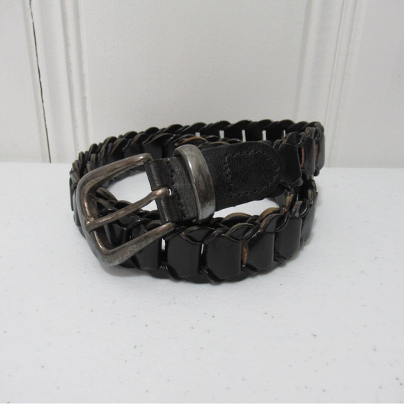 St. John’s Bay Black Braided Leather Belt Size Large - Picture 1 of 15